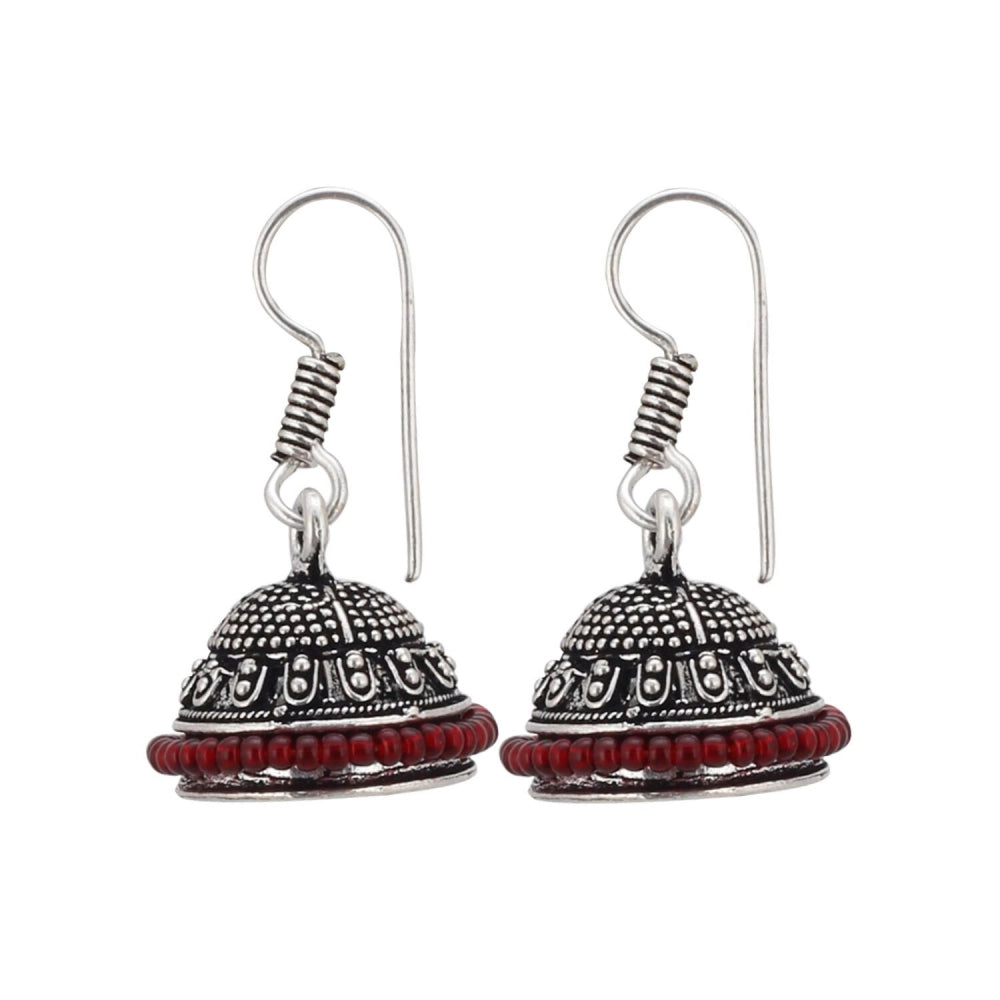 indoraa Women's Alloy Hook Dangler Hanging Silver Plated Earrings-Silver