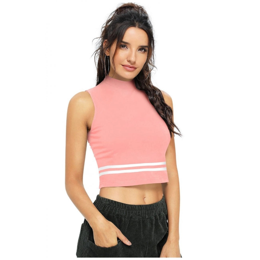 Indoraa Women's Polyester, Knitting Western Wear Tops (Peach)