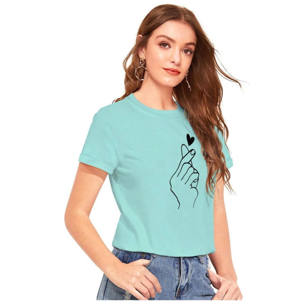 Indoraa Women's Cotton Western Wear T-Shirt (Green)