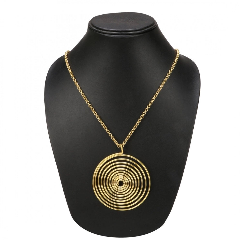 indoraa Women's High Finished Designer Golden Fashion Necklace (Color: Golden)
