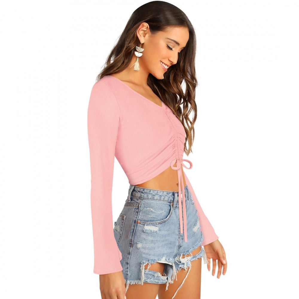 Indoraa Women's 95% Polyester 5% Spandex Western Wear Tops (Peach)