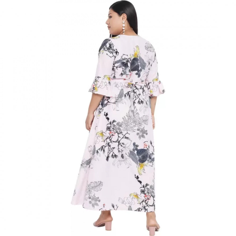 Indoraa Women's Fit And Flare White Dress (Color:White, Material:Polyester)