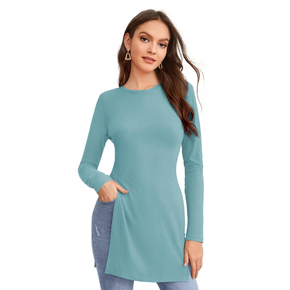 Indoraa Women's Western Wear Hosiery T Shirts (Light Blue)