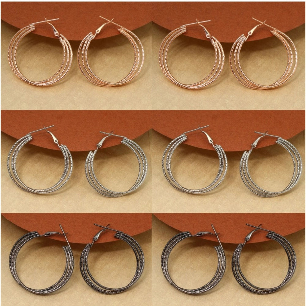 indoraa Women's Multi Color Antique Earrings Combo Of 6 Pairs