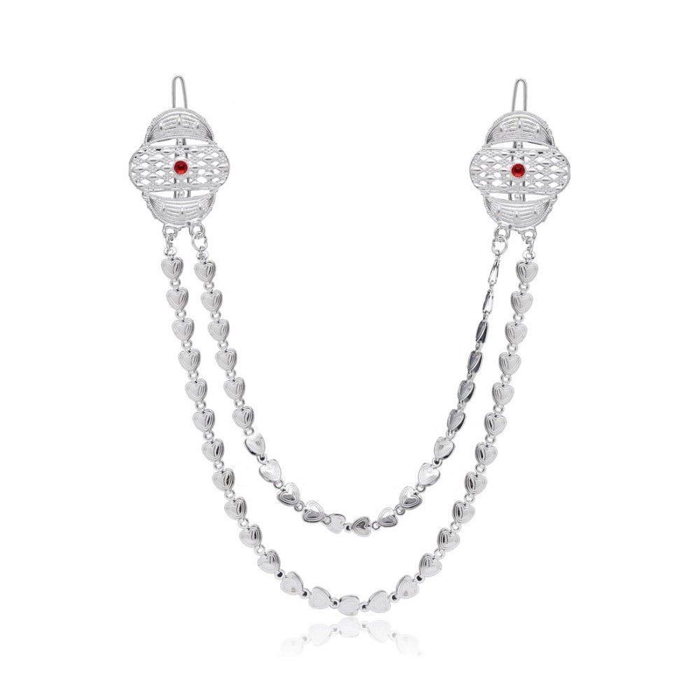 indoraa Women's Silver Color Hair Pin / Juda Pin