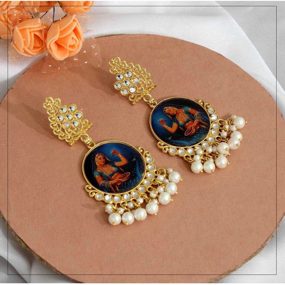 indoraa Women's Multi Color Kundan Kundan Earrings