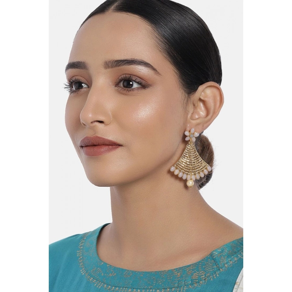 indoraa Women's Rose Gold Plated Alloy Earrings (Gold)