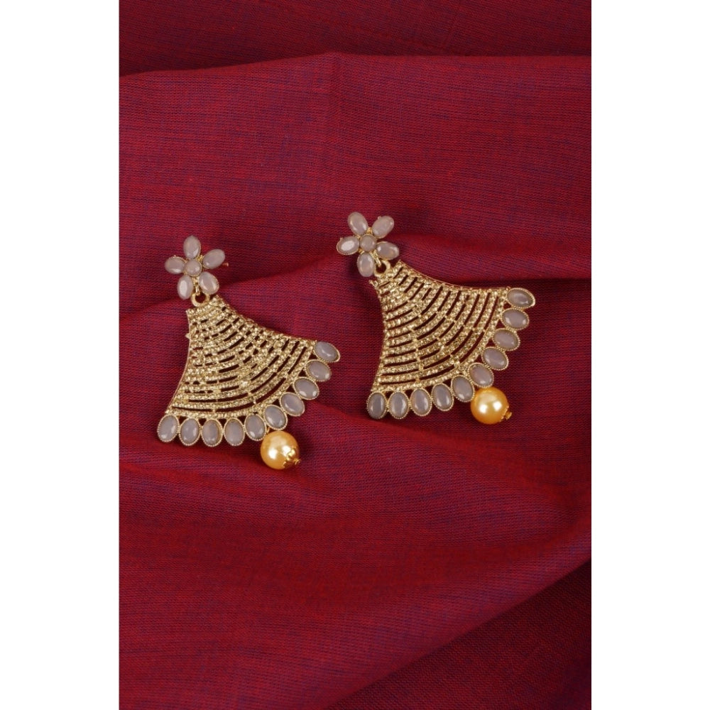 indoraa Women's Rose Gold Plated Alloy Earrings (Gold)