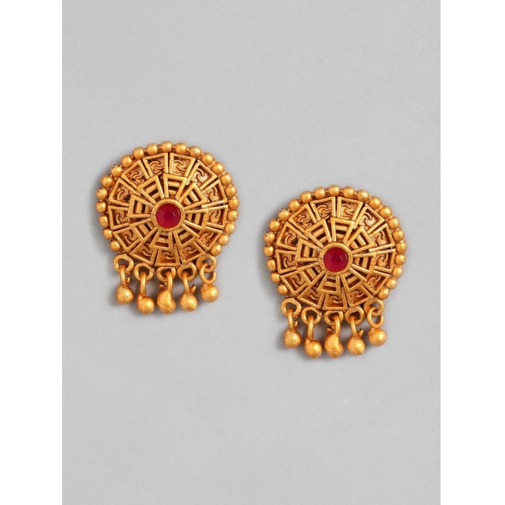 indoraa Women's Rose Gold Plated Alloy Necklace & Earings Set (Multicolor)