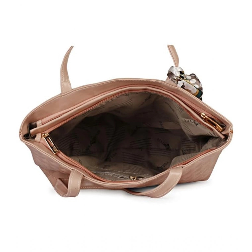 indoraa Women's Polyurethane Textured Shoulder Bag (Peach)