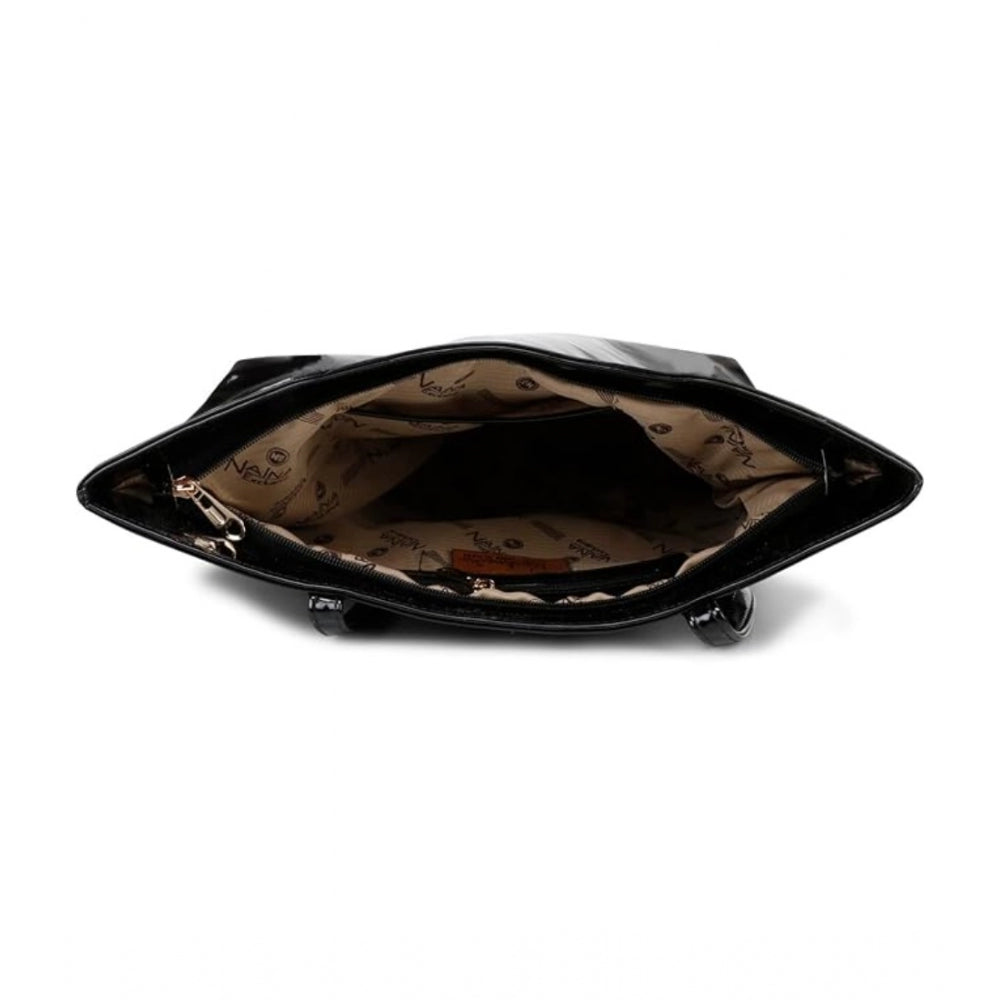 indoraa Women's Synthetic Solid Shoulder Bag (Black)