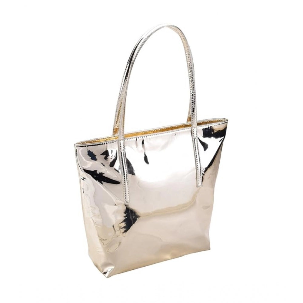 indoraa Women's Synthetic Solid Shoulder Bag (Gold)
