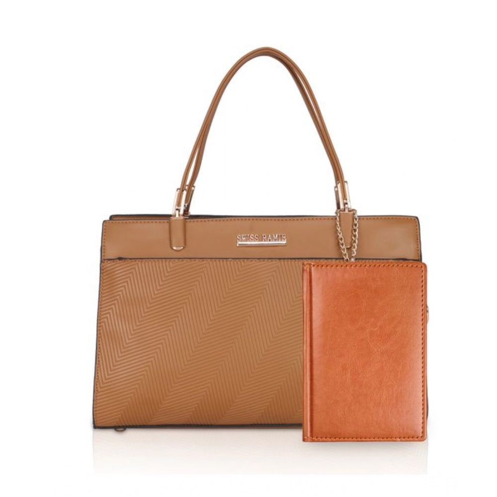 indoraa Women's Faux Leather Textured Adjustable Long Belt Handbag (Brown)