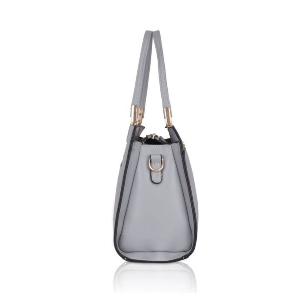 indoraa Women's Faux Leather Textured Adjustable Long Belt Handbag (Grey)
