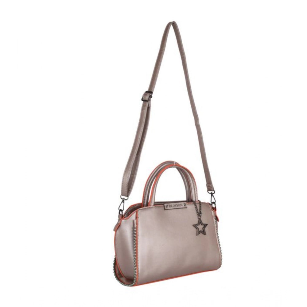 indoraa Women's Faux Leather Metal Beads Handbag (Bronze)