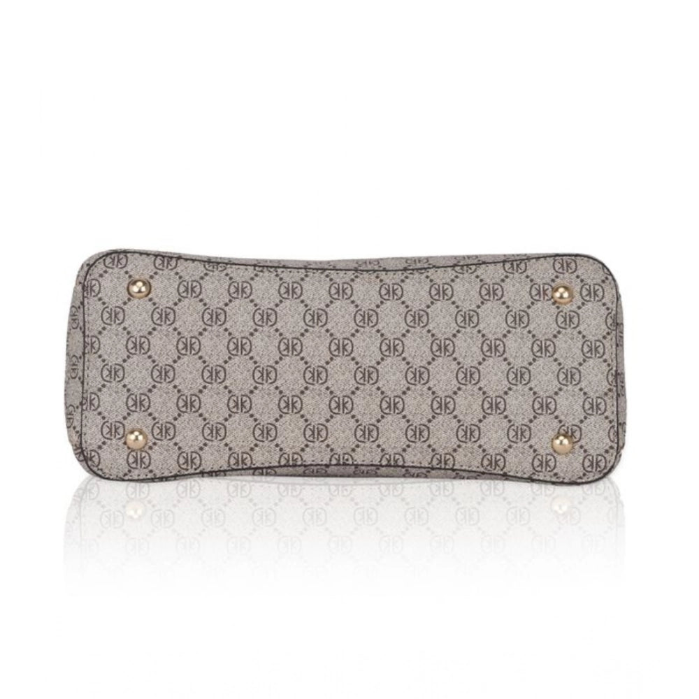 indoraa Women's Faux Leather Printed Handbag (Beige)