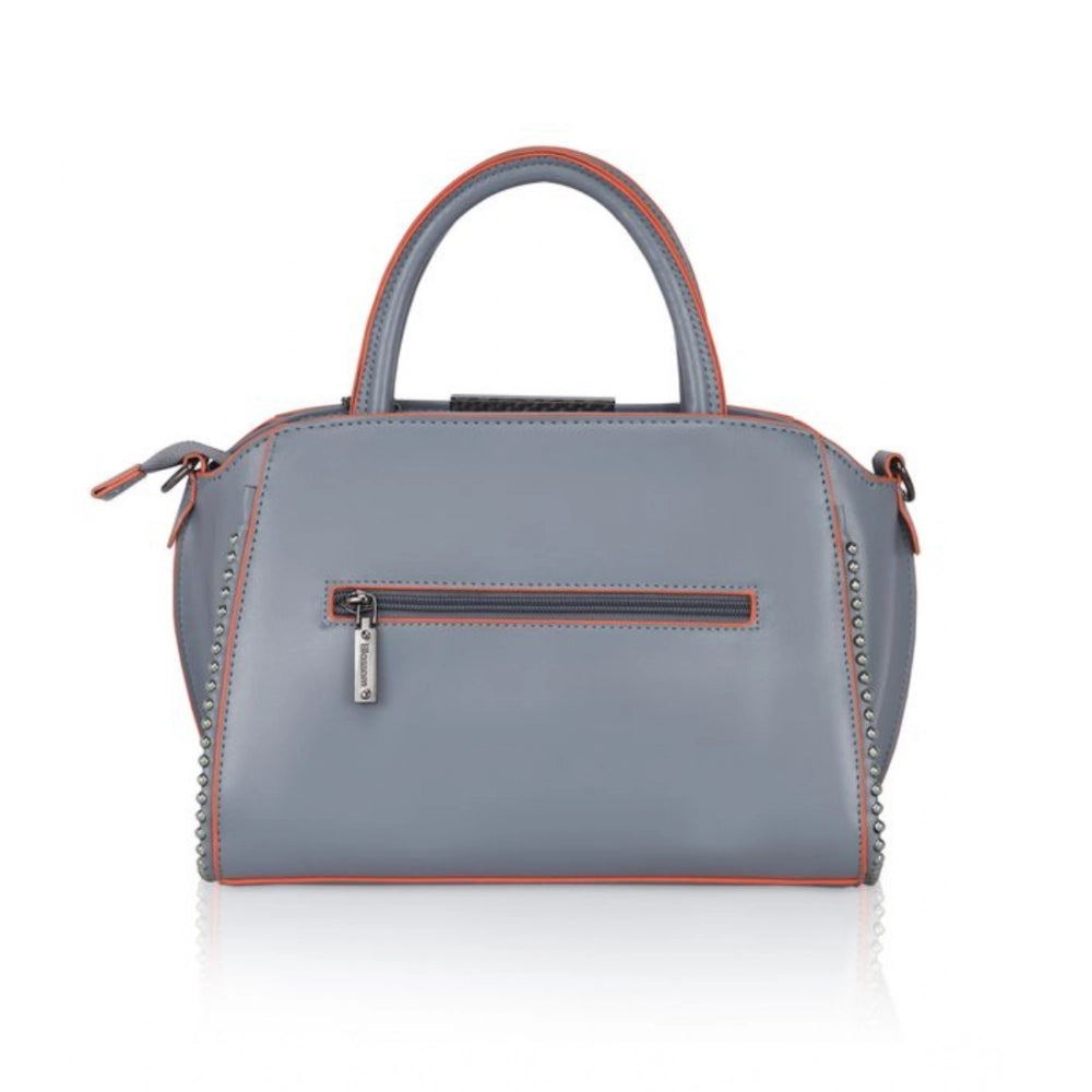indoraa Women's Faux Leather Metal Beads Handbag (Grey)