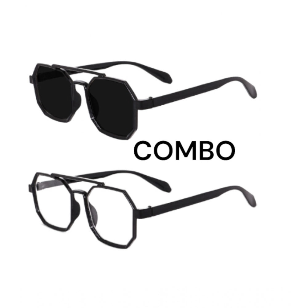 indoraa Pack Of 2 Classic Unisex UV400 Protection Sunglasses (MultiColor)