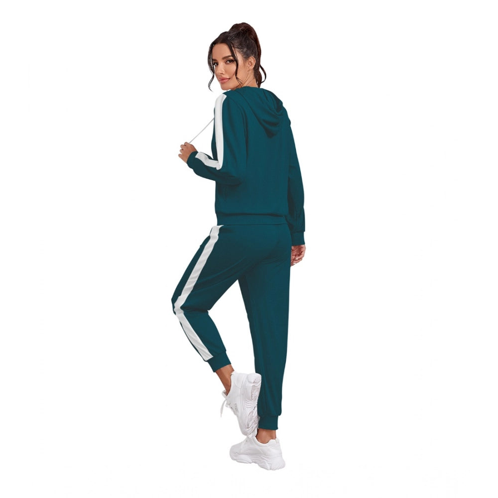 Indoraa Women's Knitting stretchable Solid Hooded Neck Full Sleeve Track Suit (Morpich)