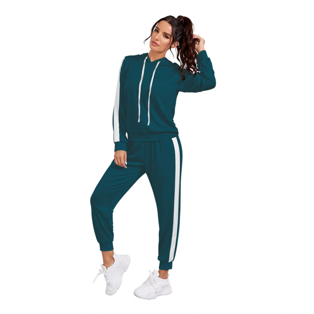 Indoraa Women's Knitting stretchable Solid Hooded Neck Full Sleeve Track Suit (Morpich)