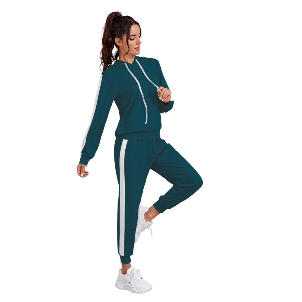 Indoraa Women's Knitting stretchable Solid Hooded Neck Full Sleeve Track Suit (Morpich)