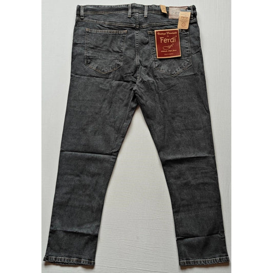 Indoraa Men's Cotton Blended Solid Plus Size Jeans (Dark Grey)