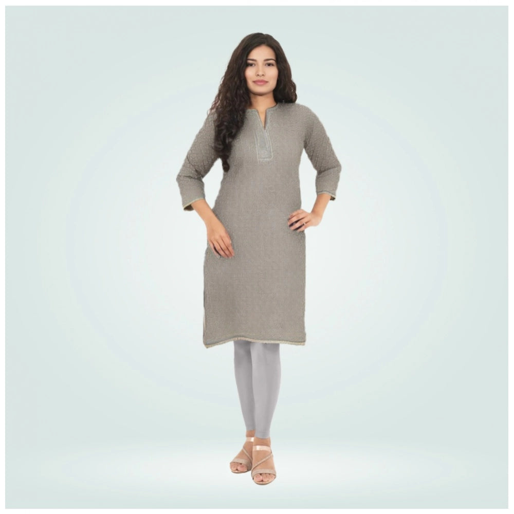 Indoraa Women's Cotton Blended Solid Shimmer Ankle leggings (Silver Gray)