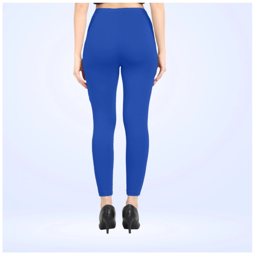 Indoraa Women's Cotton Blended Solid Ankle legging (Royal Blue)