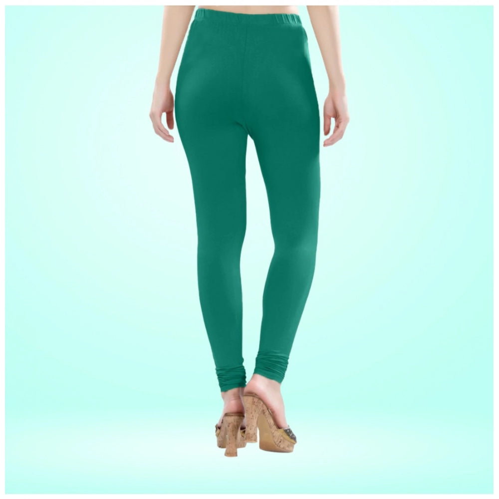 Indoraa Women's Cotton Blended Solid Churidar leggings (Rama Green)