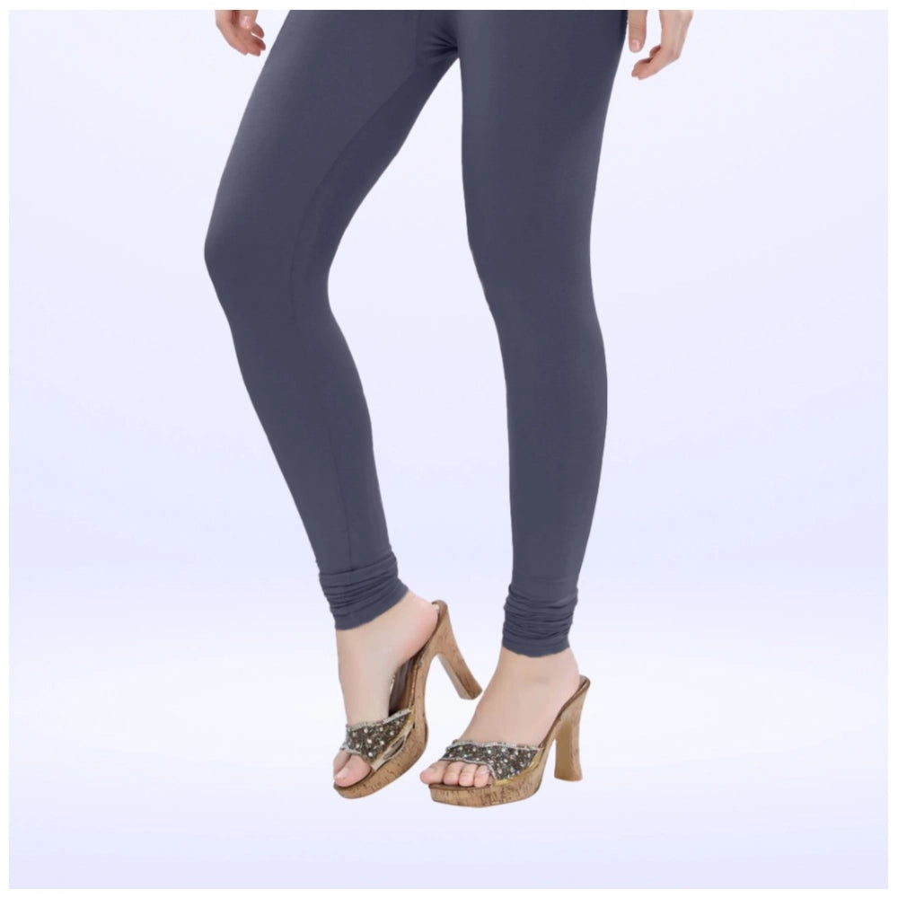 Indoraa Women's Cotton Blended Solid Churidar leggings (Navy)