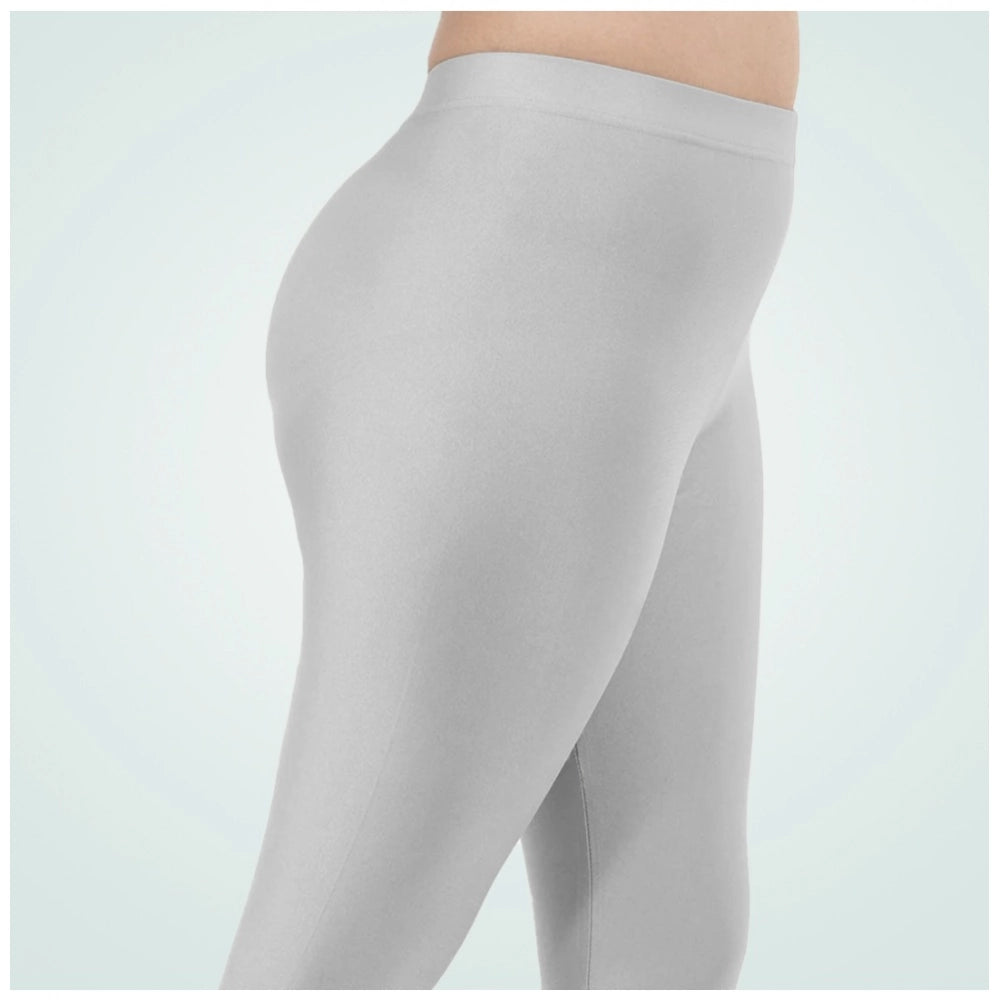 Indoraa Women's Cotton Blended Solid Shimmer Ankle leggings (Silver)