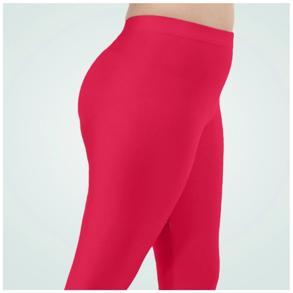 Indoraa Women's Cotton Blended Solid Shimmer Ankle leggings (Rani)