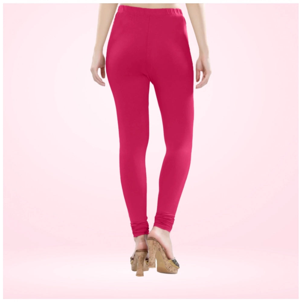 Indoraa Women's Cotton Blended Solid Churidar leggings (Rani)