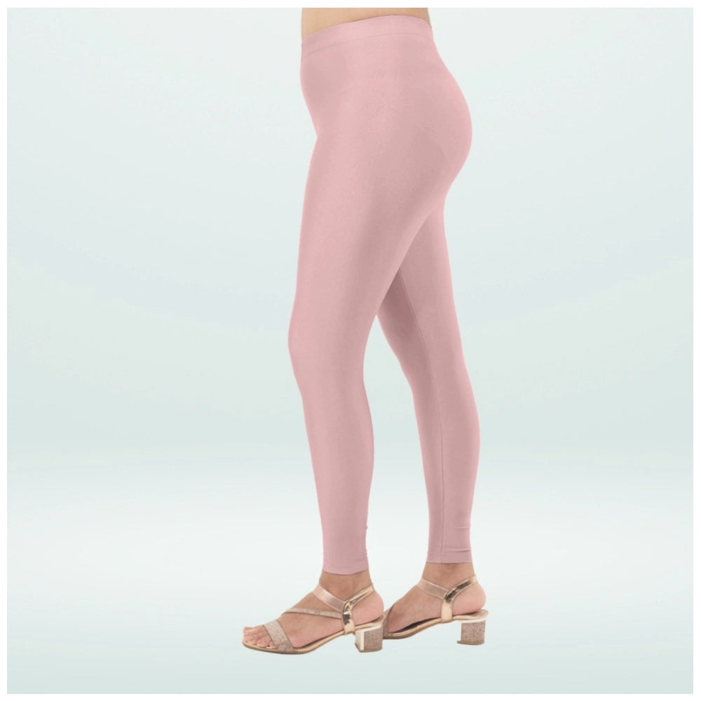 Indoraa Women's Cotton Blended Solid Shimmer Ankle leggings (Onion)
