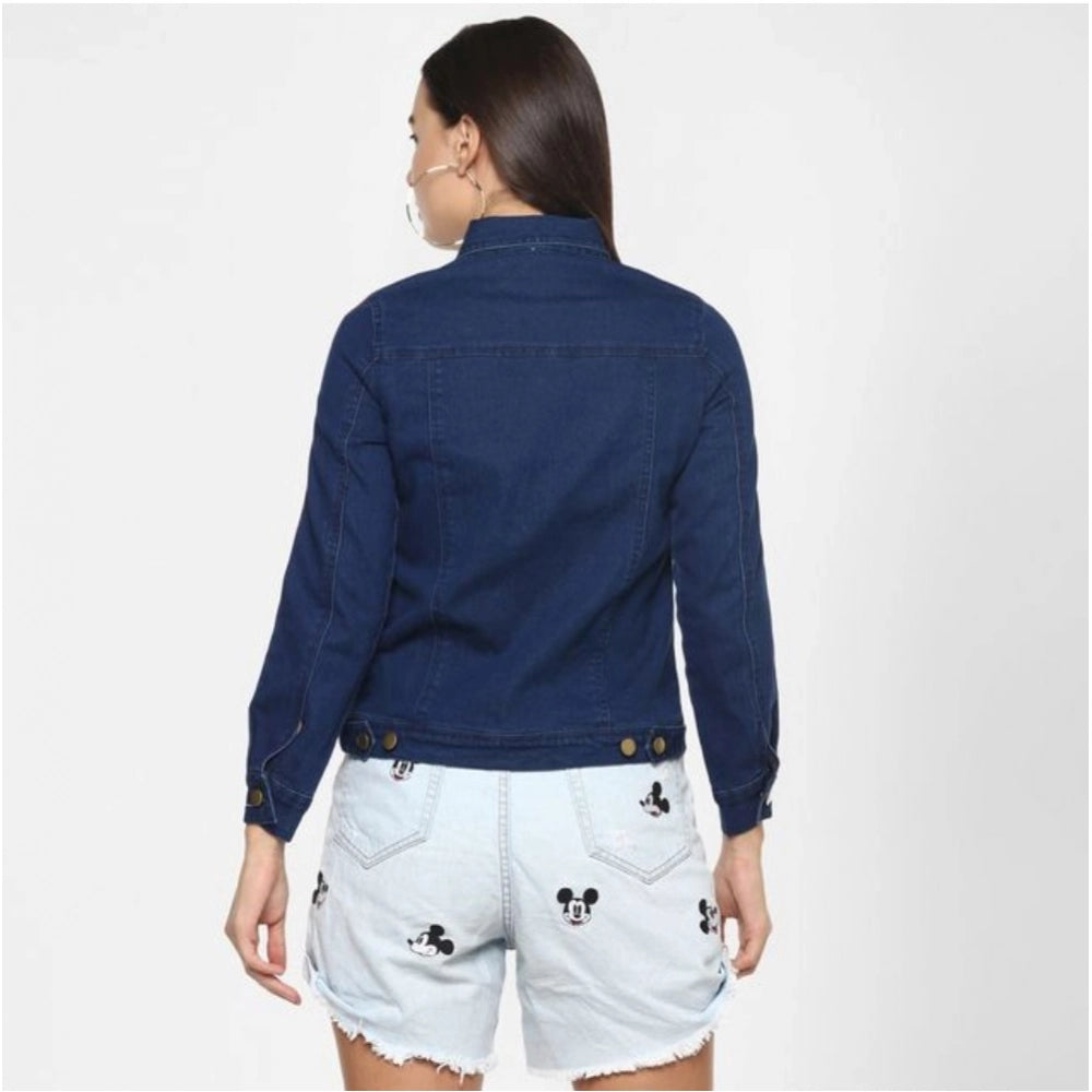Indoraa Women's Denim Taping Long Sleeve Jacket (Blue)