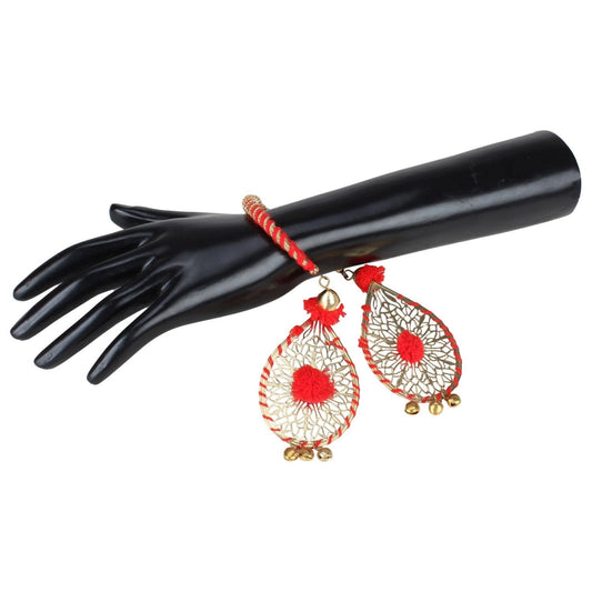 indoraa Women's Alloy Hanging Thread Bracelet-Red