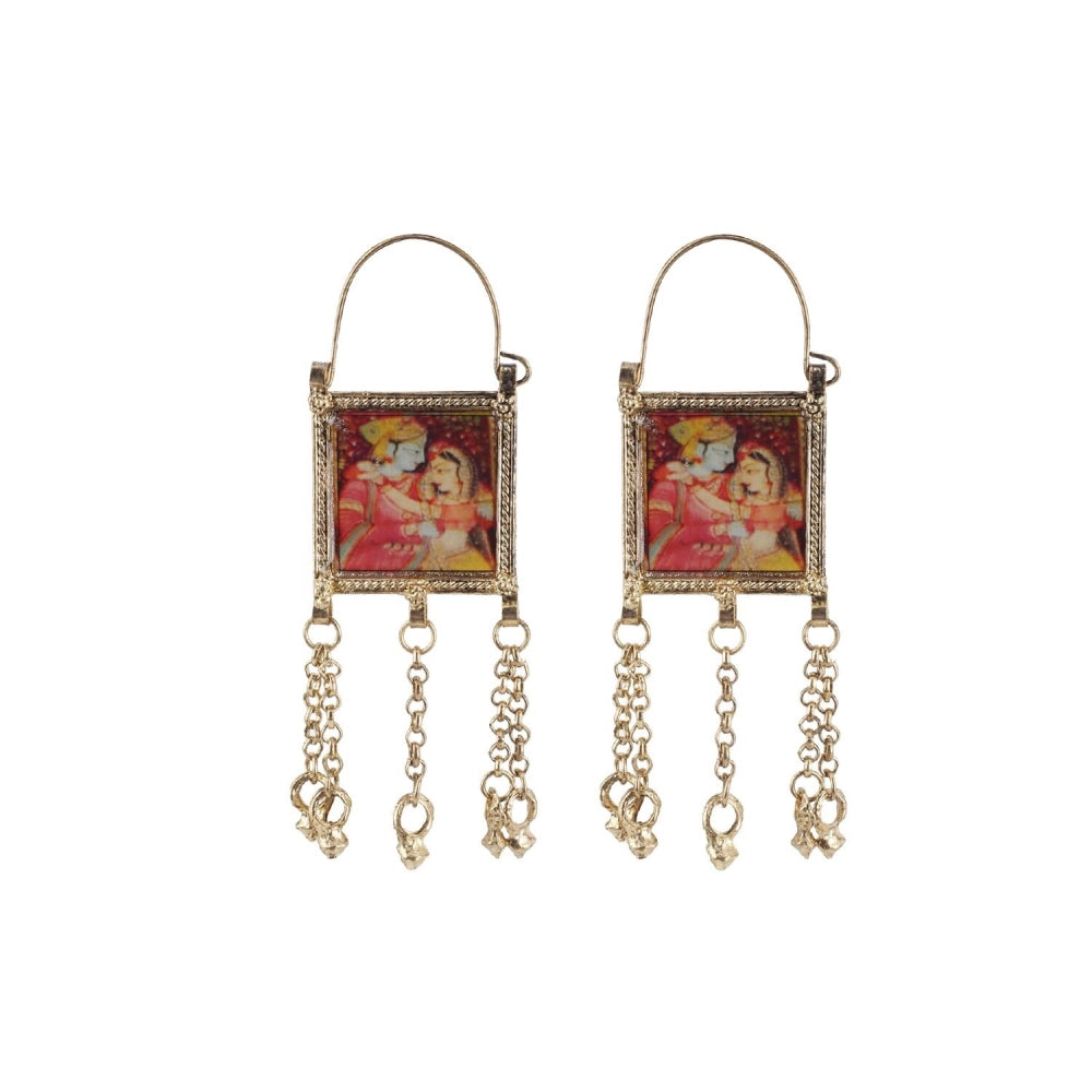 indoraa Women's Alloy, silver Plated Hook Dangler Hanging Earrings-Multicolour