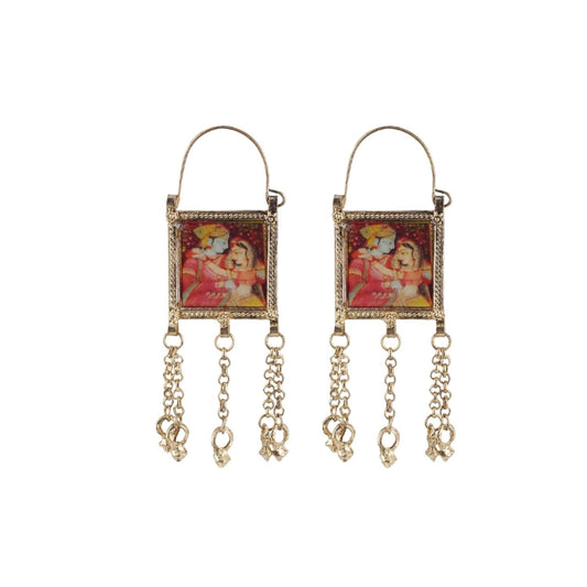 indoraa Women's Alloy, silver Plated Hook Dangler Hanging Earrings-Multicolour