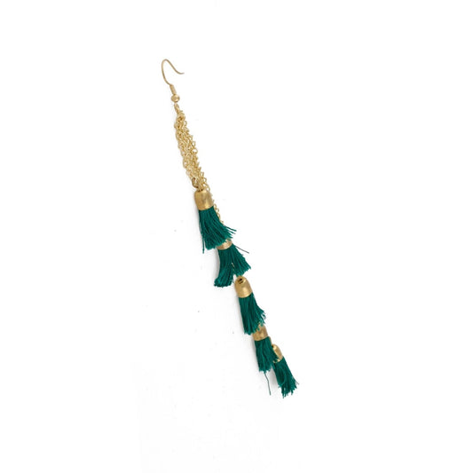 indoraa Women's Golden plated Hook Dangler Hanging Earrings-Green