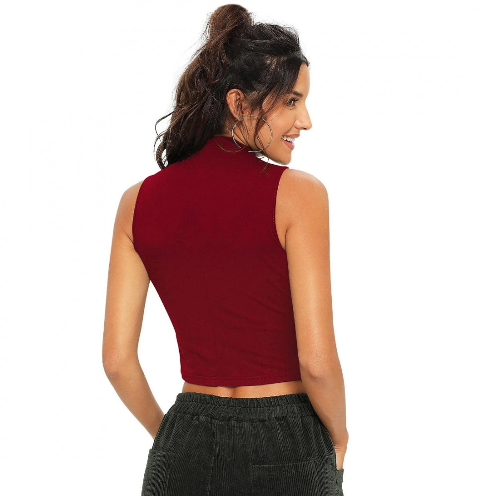 Indoraa Women's Polyester, Knitting Western Wear Tops (Maroon)