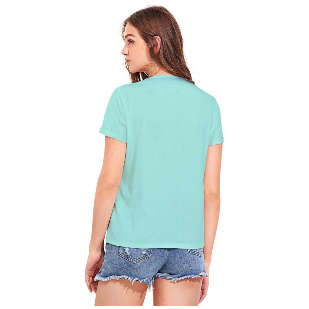 Indoraa Women's Cotton Western Wear T-Shirt (Green)