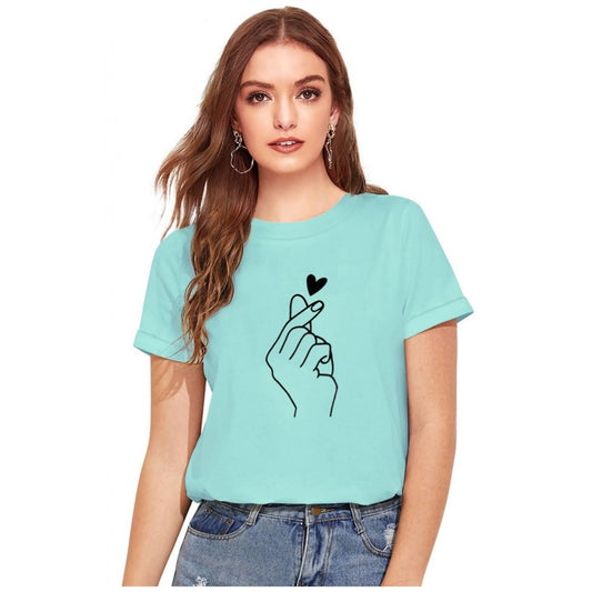 Indoraa Women's Cotton Western Wear T-Shirt (Green)