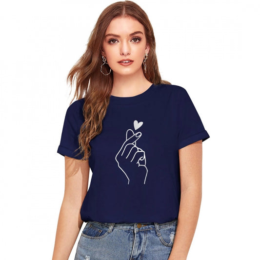 Indoraa Women's Cotton Western Wear T-Shirt (Blue)