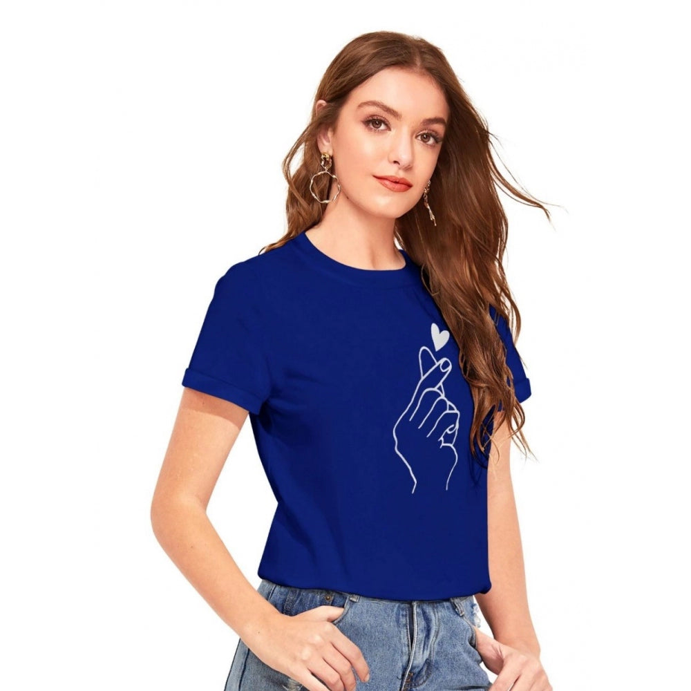 Indoraa Women's Cotton Western Wear T-Shirt (Royal Blue)