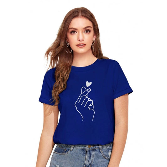 Indoraa Women's Cotton Western Wear T-Shirt (Royal Blue)