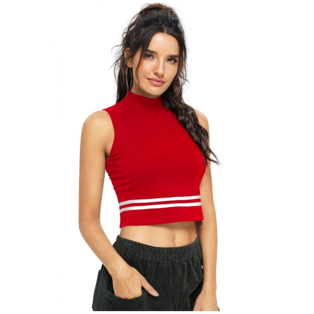 Indoraa Women's Polyester, Knitting Western Wear Tops (Red)
