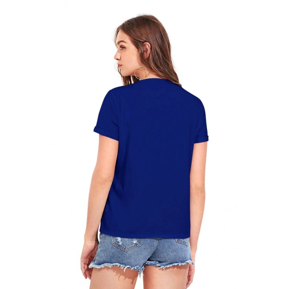 Indoraa Women's Cotton Western Wear T-Shirt (Royal Blue)