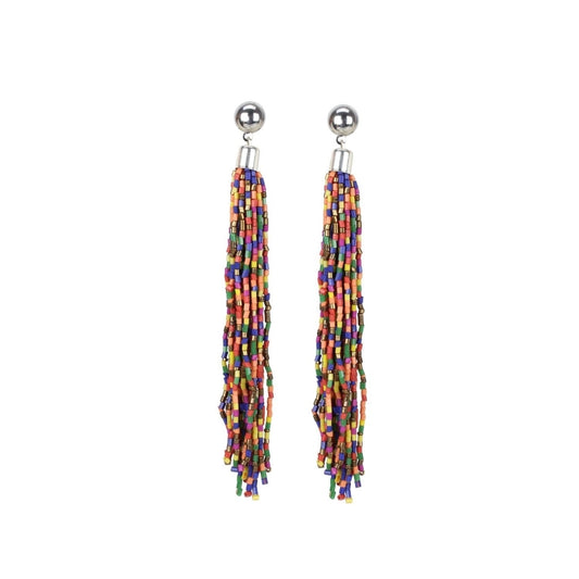 indoraa Women's Alloy, Beads Hook Dangler Hanging Earring (Color: Multi Color)