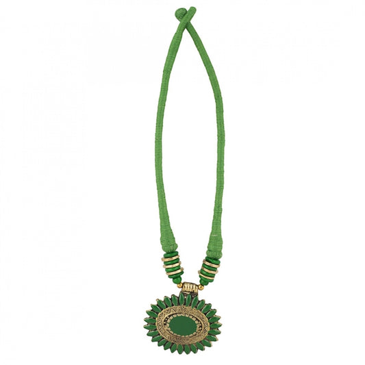 indoraa Women's Green Color Designer Tibetan Style Fashion Necklace Set (Color: Green)
