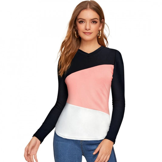 Indoraa Women's 95% Polyester 5% Spandex Western Wear T Shirt (Peach)